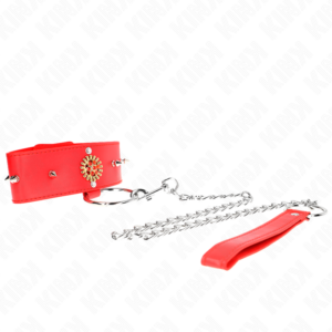Kink Collar & Gag-Collana Red Diamond con Cinturino 65 cm Regolabile · Bondage & Manette (imaginea 3)