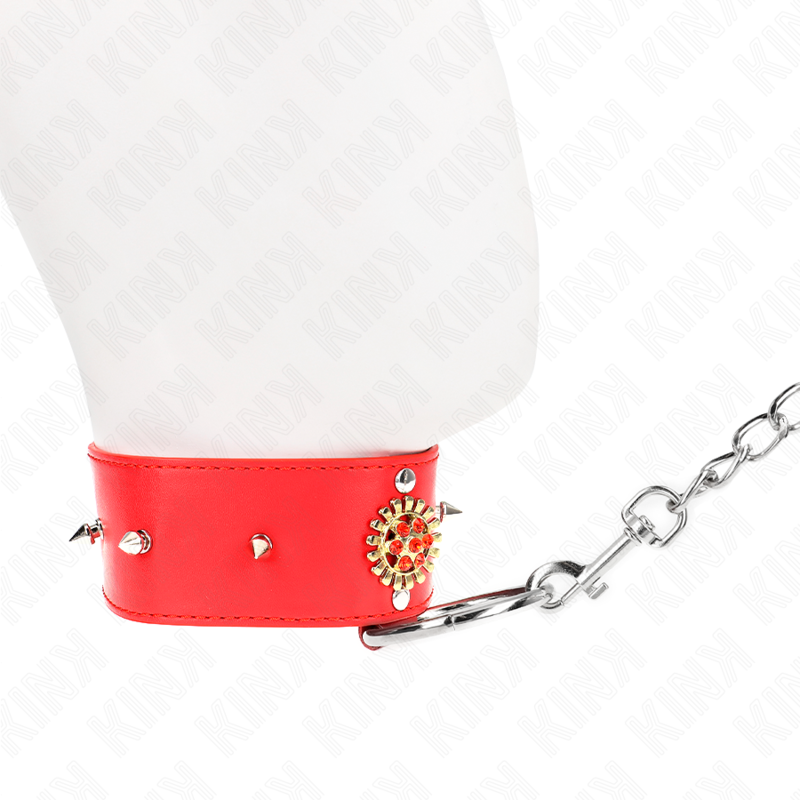 Kink Collar & Gag-Collana Red Diamond con Cinturino 65 cm Regolabile · Bondage & Manette (imaginea 4)