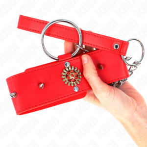 Kink Collar & Gag-Collana Red Diamond con Cinturino 65 cm Regolabile · Bondage & Manette (imaginea 5)