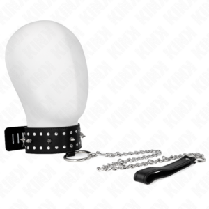 Kink Collar & Gag-Collana con guinzaglio 65 cm con bersagli in argento Modello 1 · Bondage & Manette