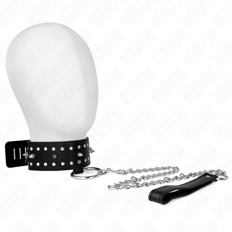 Kink Collar & Gag-Collana con guinzaglio 65 cm con bersagli in argento Modello 1 1 Kink Collar & Gag-Collana con guinzaglio 65 cm con bersagli in argento Modello 1 · Bondage & Manette