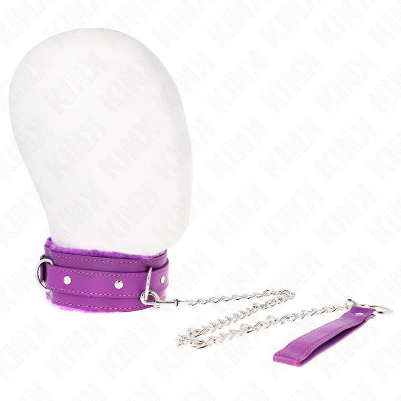 Kink Collar & Gag-Collana con guinzaglio 65 cm con restrizioni viola