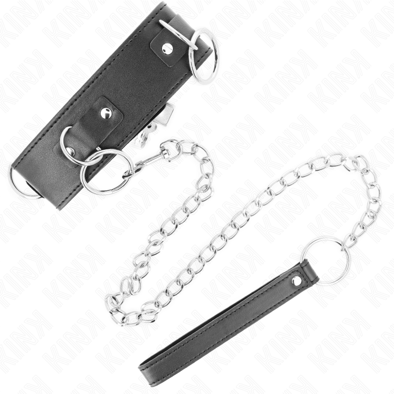 Kink Collar & Gag-Collana Collare 65 cm 3 Anelli Modello 2 Regolabile · Bondage & Manette (imaginea 5)