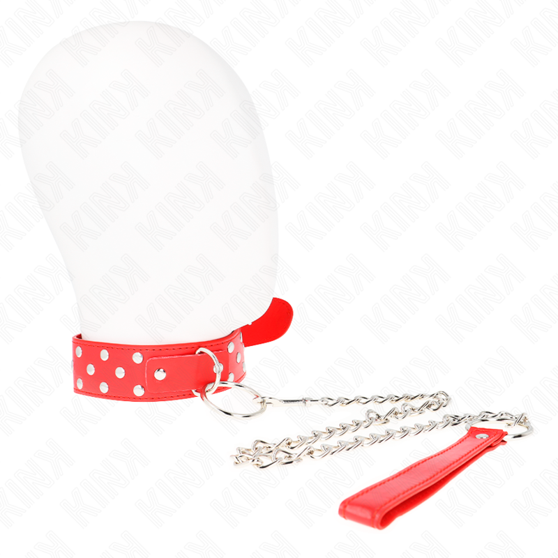 Kink Collar & Gag-Collana con Notte, Anello e Cinturino 65 cm Rosso