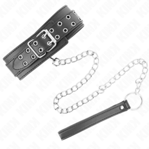 Kink Collar & Gag-Collana con cinturino 65 cm Fibbie Argento · Bondage & Manette (imaginea 2)