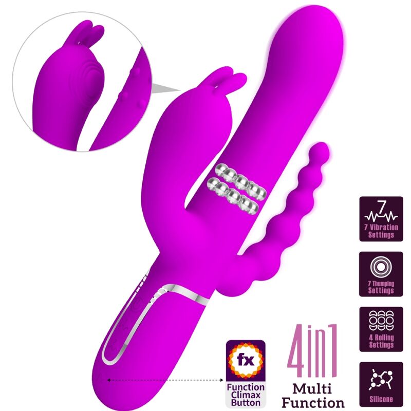High Tech-Cammy Triplo Vibratore Multifunzione 4 in 1 — PRETTY LOVE · Vibratori (imaginea 8)