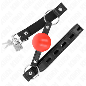 Kink Collar & Gag-Gag Sfera Tpe 4 cm Rosso 60 X 2 cm · Bondage & Manette (imaginea 3)