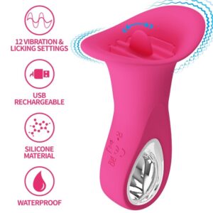High Tech-Clyde Vibratore Orale con Lingua Vibrante, 12 Vibrazioni — PRETTY LOVE · Vibratori (imaginea 8)