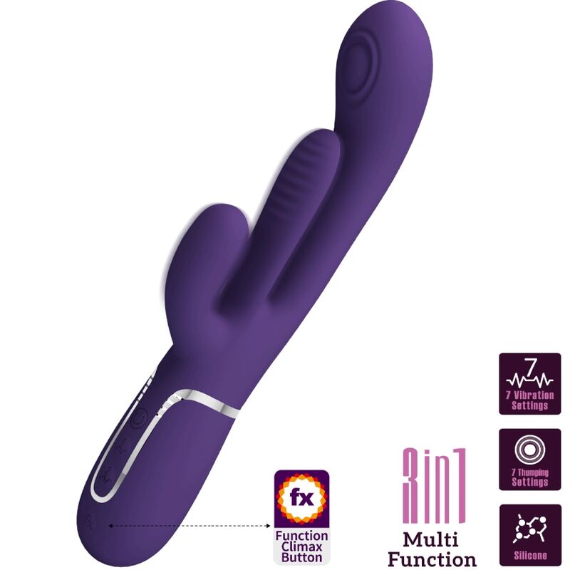 High Tech-Shania Triple Rabbit Vibratore Multifunzione — PRETTY LOVE · Vibratori (immagine 13)