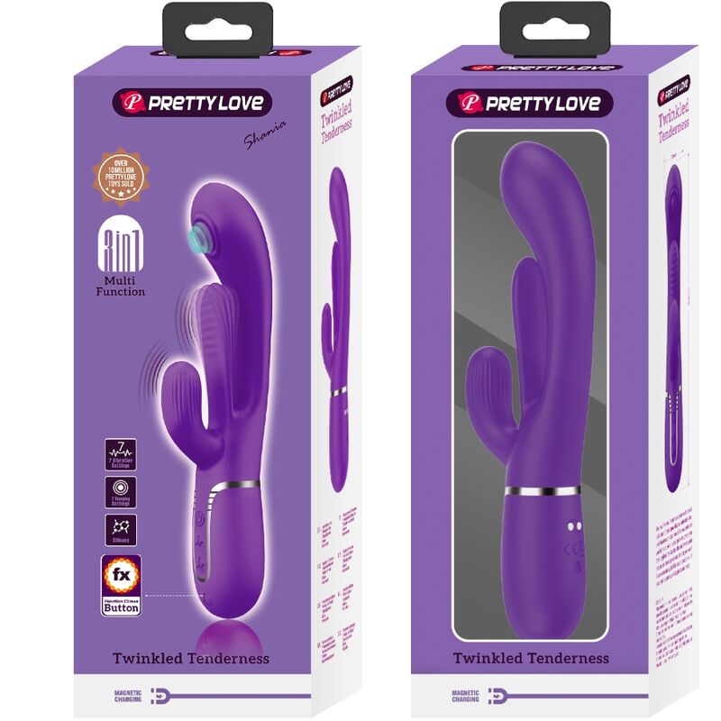 High Tech-Shania Triple Rabbit Vibratore Multifunzione — PRETTY LOVE · Vibratori (immagine 15)