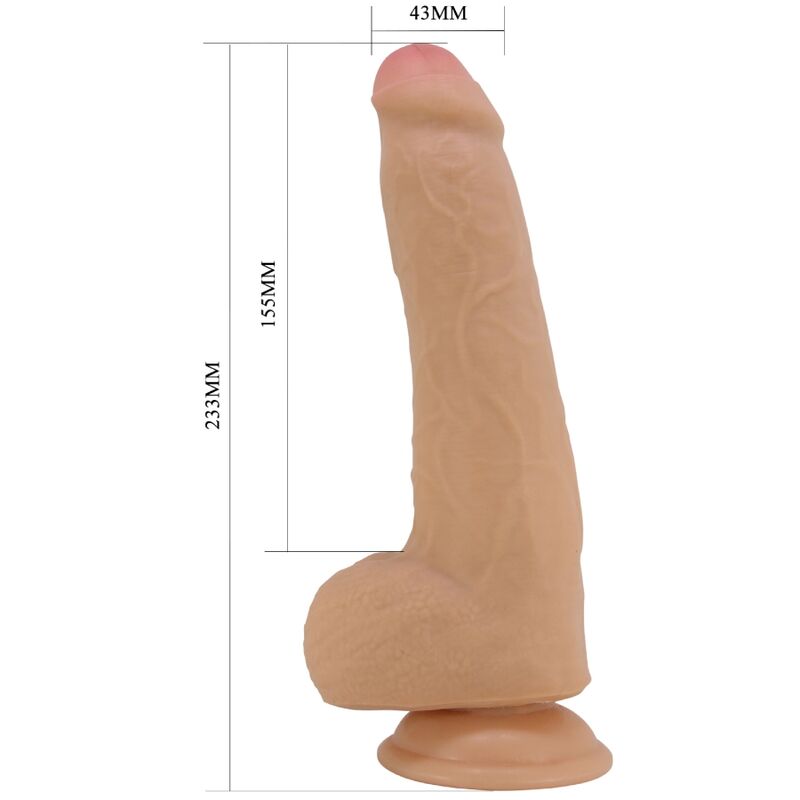 Dildos-Draco Dildo Realist 23 cm Flesh-TPR, Impermeabile, Ventosa — PRETTY LOVE · Dildo & Stimolatori (imaginea 4)