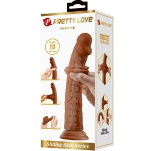 Dildos-Sharife Dildo Realist 25 cm Marrone-TPR, Impermeabile, Ventosa — PRETTY LOVE · Dildo & Stimolatori (imaginea 6)