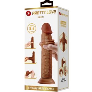 Dildos-Keon Dildo Realist 21 cm Marrone-TPR, Impermeabile, Ventosa — PRETTY LOVE · Dildo & Stimolatori (imaginea 7)