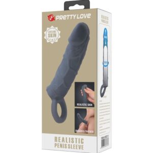 For Him-Guaina Pelle Realistica per Pene, Grigio Chiuso-TPR 10 For Him-Guaina Pelle Realistica per Pene, Grigio Chiuso-TPR — PRETTY LOVE · Anelli & Guaine per pene (imaginea 4)