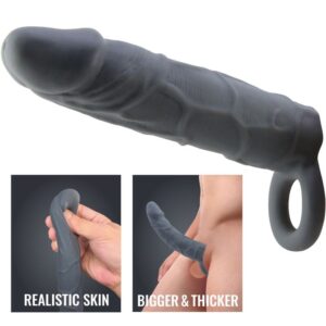 For Him-Guaina Pelle Realistica per Pene, Grigio Chiuso-TPR 11 For Him-Guaina Pelle Realistica per Pene, Grigio Chiuso-TPR — PRETTY LOVE · Anelli & Guaine per pene (imaginea 5)