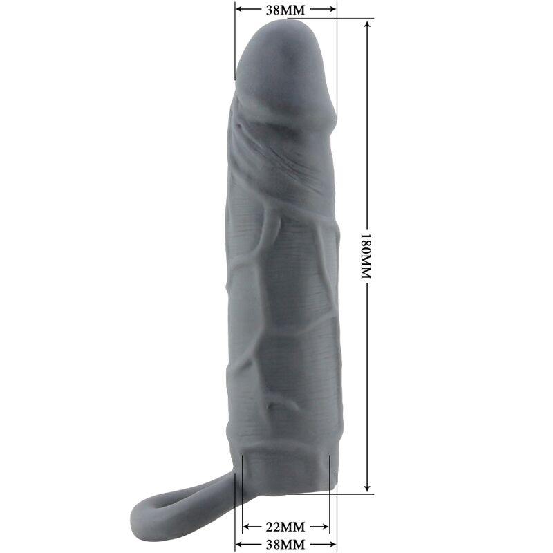 For Him-Guaina Pelle Realistica per Pene, Grigio Chiuso-TPR 6 For Him-Guaina Pelle Realistica per Pene, Grigio Chiuso-TPR — PRETTY LOVE · Anelli & Guaine per pene (imaginea 6)