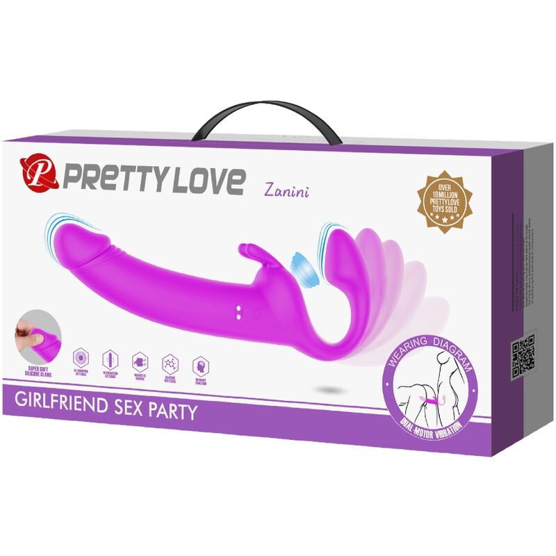 High Tech-Zanini Strapless Strap-on 10 Vibrazioni Viola-Silicone, 10 6 High Tech-Zanini Strapless Strap-on 10 Vibrazioni Viola-Silicone, 10 — PRETTY LOVE · Dildo & Stimolatori (imaginea 6)