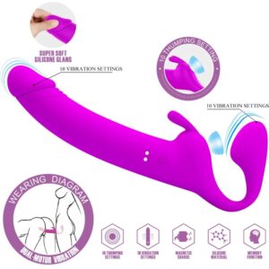 High Tech-Zanini Strapless Strap-on 10 Vibrazioni Viola-Silicone, 10 16 High Tech-Zanini Strapless Strap-on 10 Vibrazioni Viola-Silicone, 10 — PRETTY LOVE · Dildo & Stimolatori (imaginea 7)
