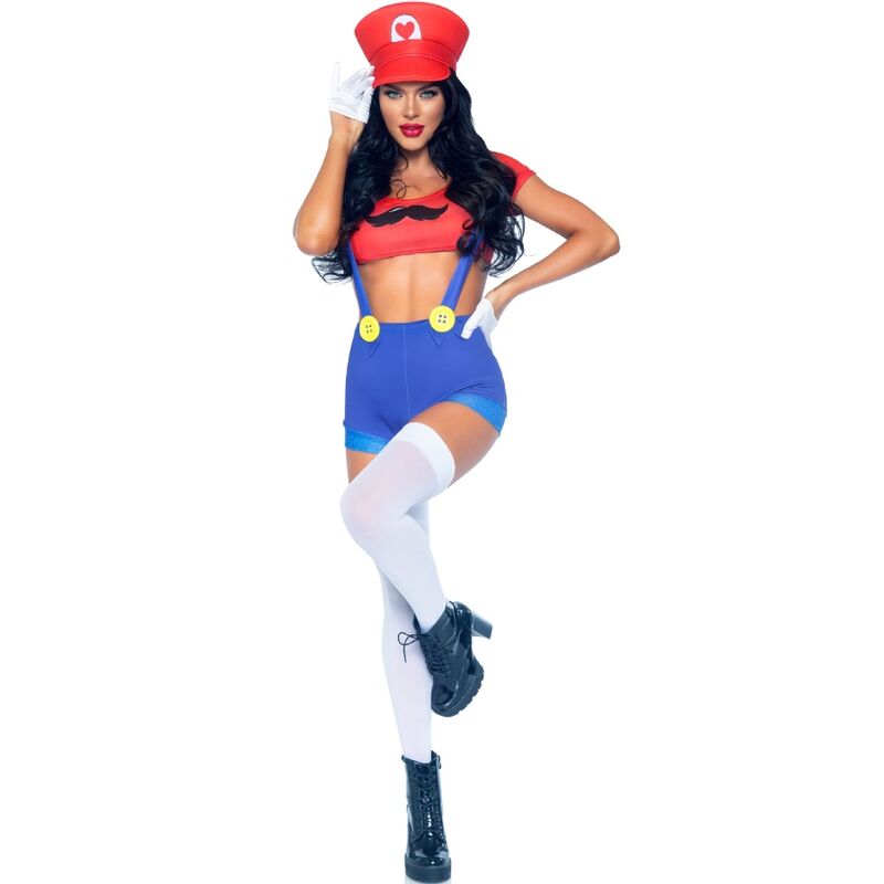 Leg Avenue Costumes-Costume sexy Mario Bros Rosso/Blue S 3 Leg Avenue Costumes-Costume sexy Mario Bros Rosso/Blue S · Accessori lingerie (imaginea 3)