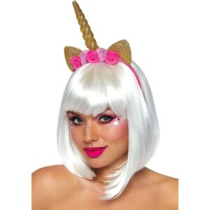 Leg Avenue Accessories-Unicorno fasciatoio con fiori dorati