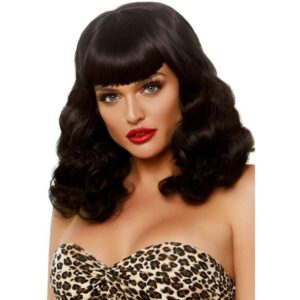Leg Avenue-Parrucca Retro Creatura con Bretone Nera Luminiscente · Accessori lingerie