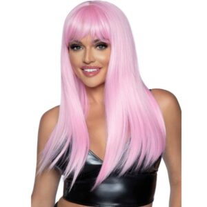 Leg Avenue Accessories-Parrucca Lunga Destra con Bretone, Rosa