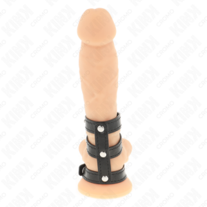 Kink Ring Power-Anello fallico Tripla Pelle con Chiusura · Accessori BDSM (immagine 5)