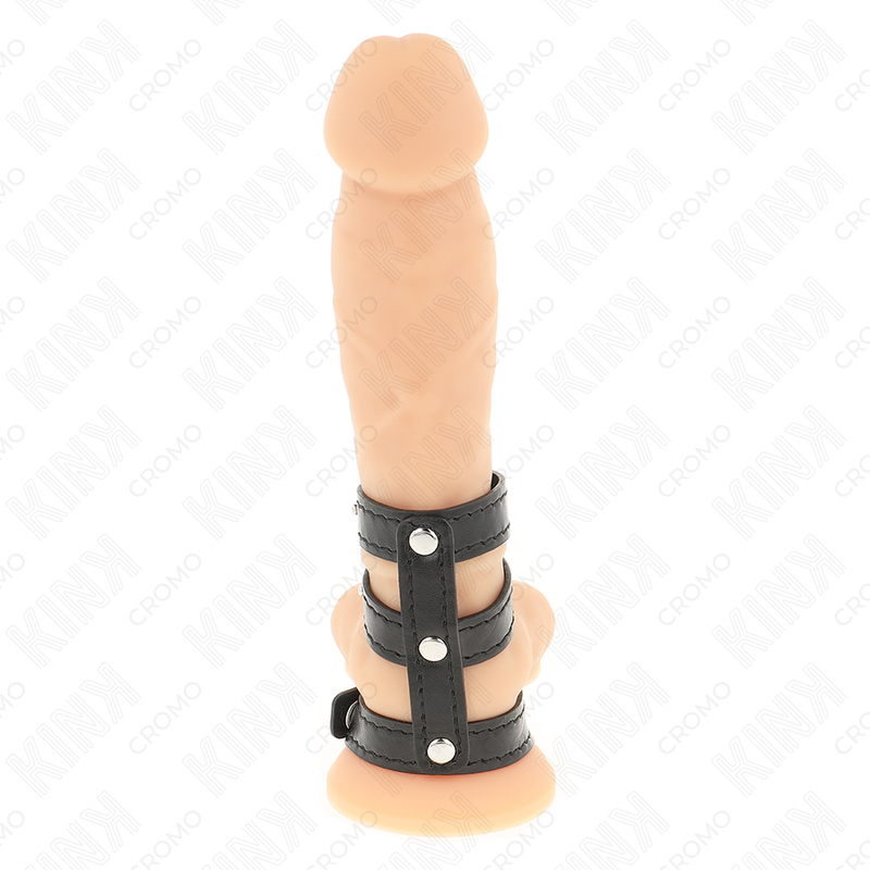 Kink Ring Power-Anello fallico Tripla Pelle con Chiusura · Accessori BDSM (immagine 5)