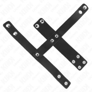 Kink Ring Power-Anello Cage in pelle per il pene con separatore · Accessori BDSM (immagine 3)