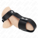 Kink Ring Power-Anello Cage in pelle per il pene con separatore · Accessori BDSM