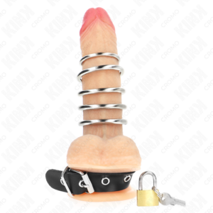 Kink Ring Power-Anello per il pene in pelle con barella bloccabile · Accessori BDSM (immagine 3)