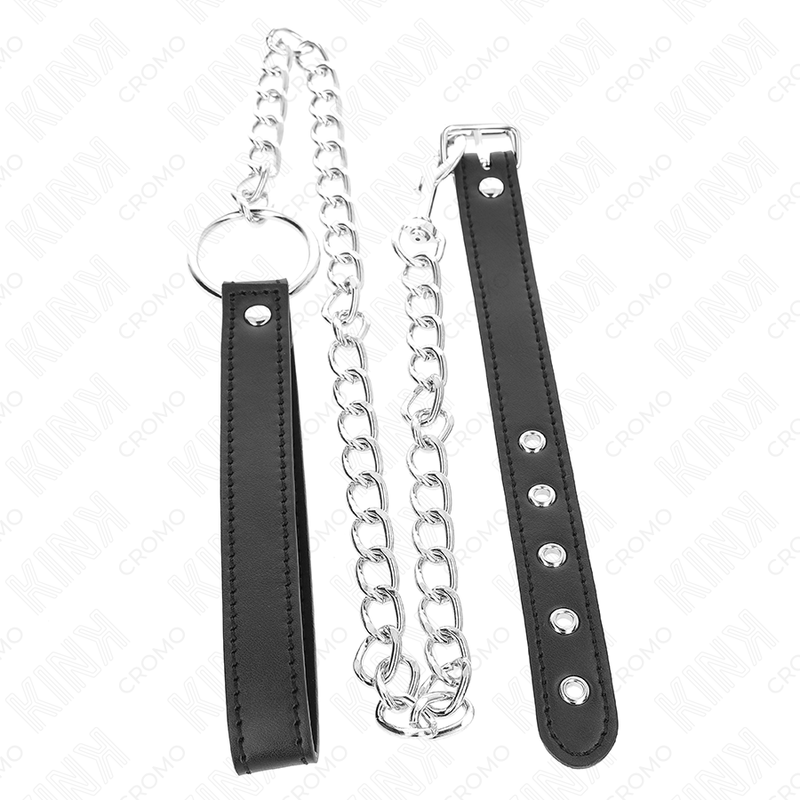 Kink Ring Power-Anello per il pene in pelle 21.5 X 2 cm con catena · Accessori BDSM (immagine 2)