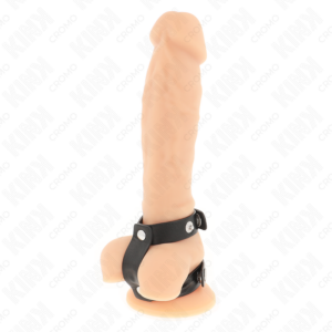 Kink Ring Power-Doppio anello regolabile in pelle per pene