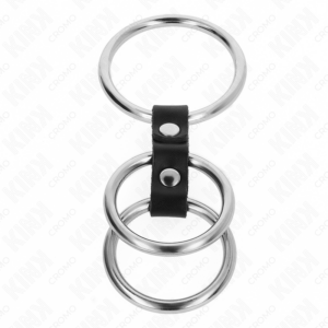 Kink Ring Power-Anello Triplo in metallo per Pene 3.7 cm a 5 cm 7 Kink Ring Power-Anello Triplo in metallo per Pene 3.7 cm a 5 cm · Accessori BDSM (imaginea 3)