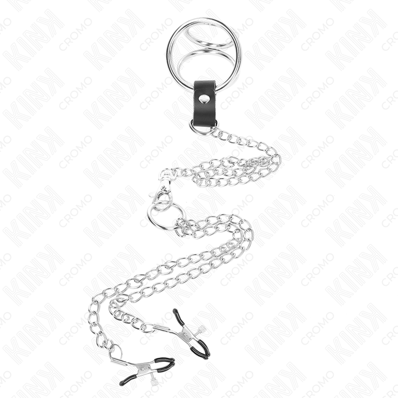 Kink Ring Power-Tripla Anello in metallo Cromato per Pene 3 cm · Accessori BDSM (imaginea 5)