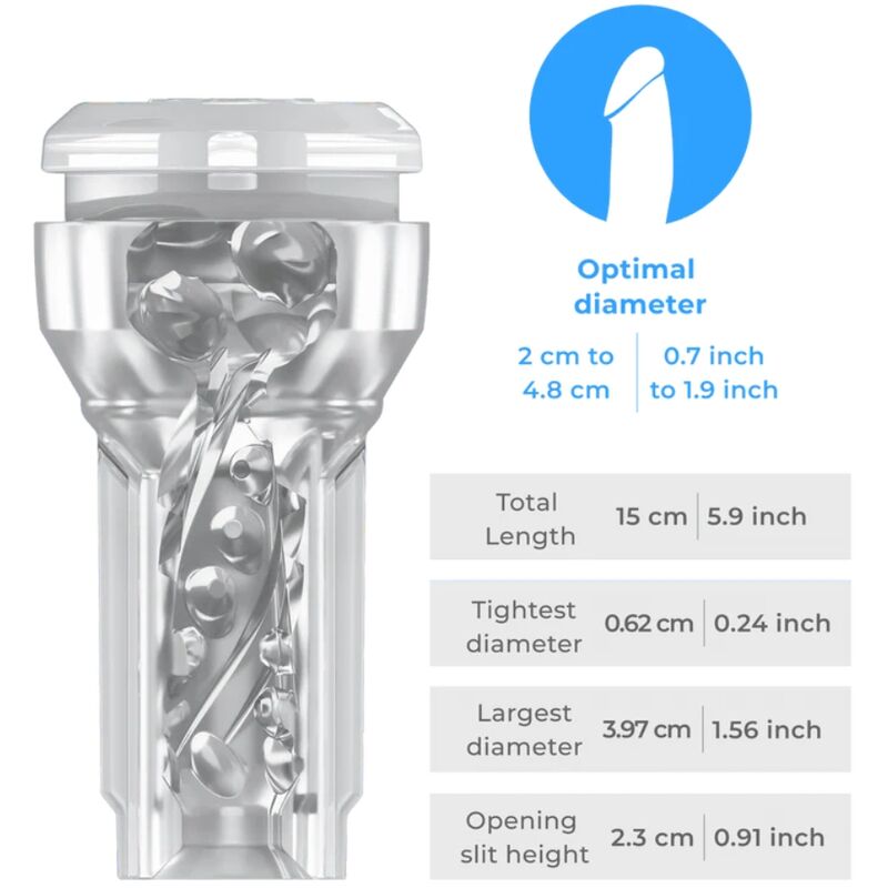 Kiiroo-Masturbatore tascabile Feel Crystal Trasparente