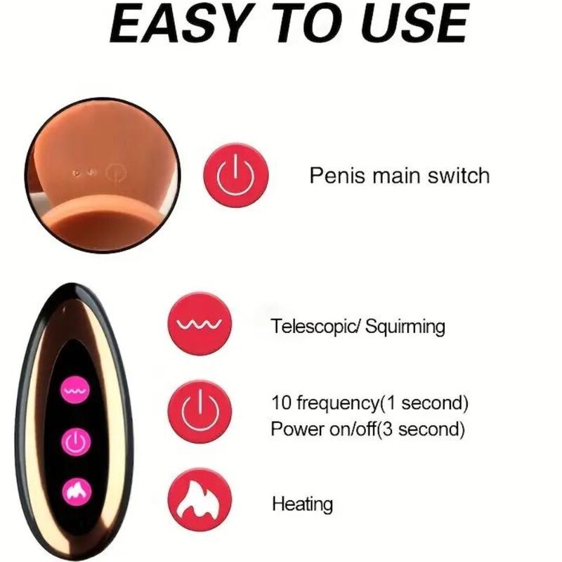 Armony-Vibratore Dildo Realistico Ricaricabile con Telecomando-TPE · Vibratori (imaginea 6)