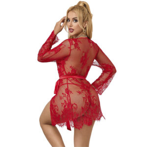 Subblime Sets-953775 Camicia da notte in pizzo + Mutandine Rosso · Lingerie sexy donna (imaginea 9)
