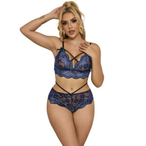 Subblime Sets-954062 Reggiseno + Mutandine Pizzo Blu, S/M 11 Subblime Sets-954062 Reggiseno + Mutandine Pizzo Blu, S/M · Lingerie sexy donna