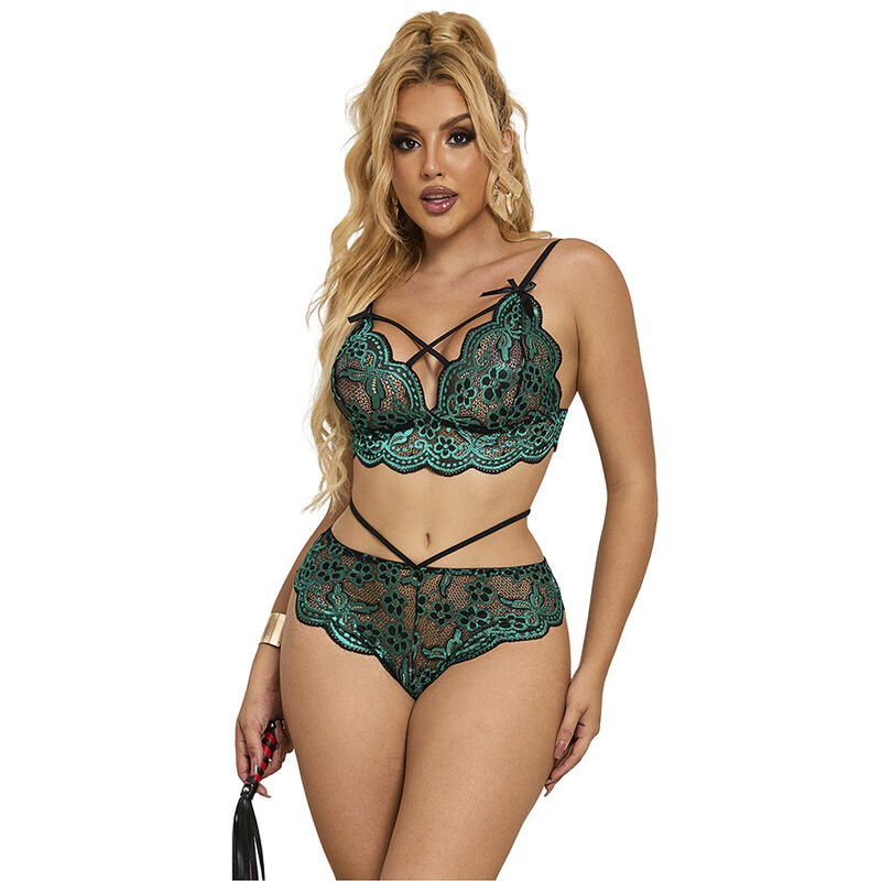 Subblime-Set reggiseno e Mutandine in pizzo Verde L/XL 9 Subblime-Set reggiseno e Mutandine in pizzo Verde L/XL · Lingerie sexy donna (imaginea 9)