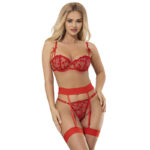 Subblime Sets-954338 Reggiseno, Mutandine e giarrettiera con stampa · Lingerie sexy donna