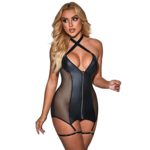 Subblime Dresses-954444 Abito Sexy Mesh Pelle Nera S/M · Lingerie sexy donna