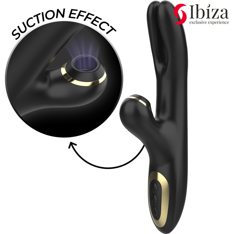 Ibiza Technology-Double Clamping Vibratore Nero-Silicone · Vibratori (immagine 2)