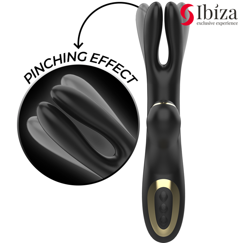 Ibiza Technology-Double Clamping Vibratore Nero-Silicone · Vibratori (immagine 3)
