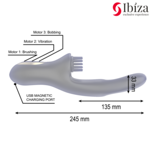 Ibiza Technology-Vibratore coniglio hi-tech con spazzola multicellulare · Vibratori (imaginea 3)