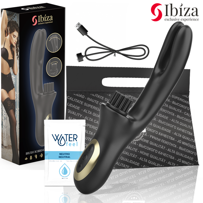 Ibiza Technology-Vibratore coniglio hi-tech con spazzola multicellulare