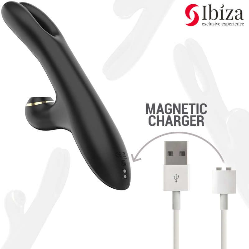 Ibiza Technology-Double Clamping Vibratore Nero-Silicone · Vibratori (immagine 5)