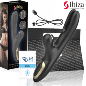 Ibiza Technology-Double Clamping Vibrator Nero-Silicone