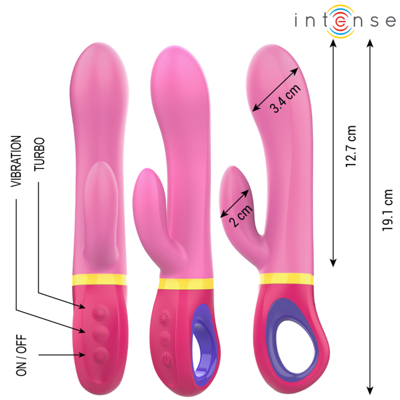Intense High Tech-Daphne Rabbit Rosa Vibratore-Silicone, impermeabile · Vibratori (immagine 2)