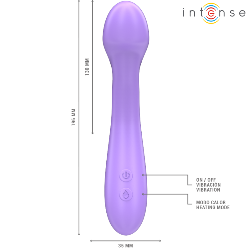 Intense-Becky Vibratore Realistico con Riscaldamento 19 cm Viola · Vibratori (imaginea 5)